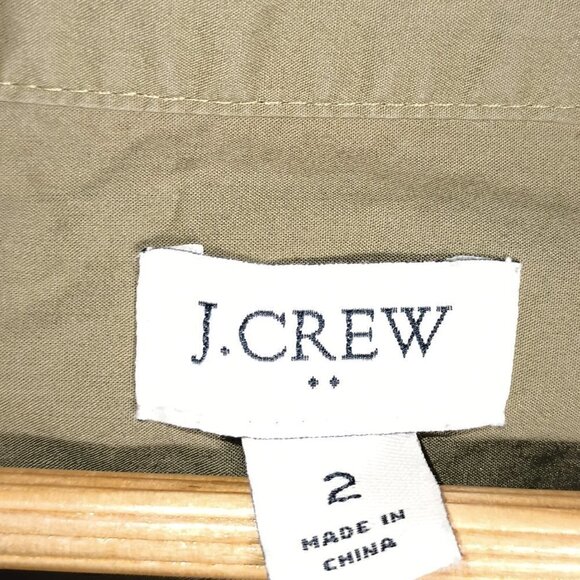 J Crew Olive Green 3/4 inch Sleeve Asymmetrical Hem Top - Picture 2 of 6